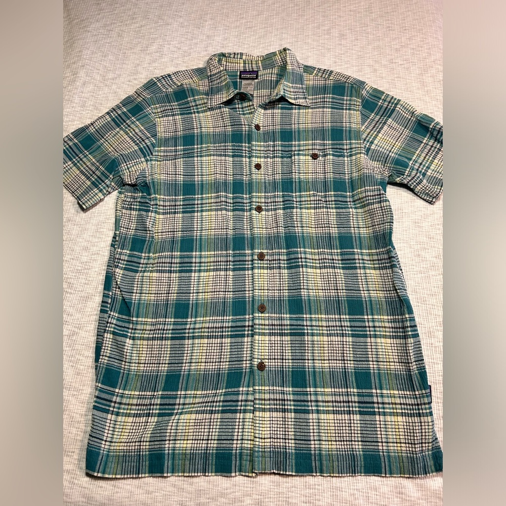 Patagonia Organic Cotton Short Sleeve Button Up Shirt Mens Medium